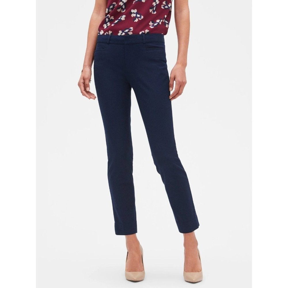 Banana Republic Pants Women's Size 2P Sloan Fit Cropped Ankle Navy Blue